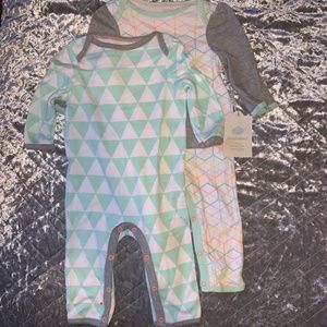 Cloud Island 2PC Baby Girl Romper Set